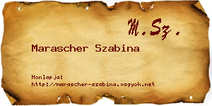Marascher Szabina névjegykártya